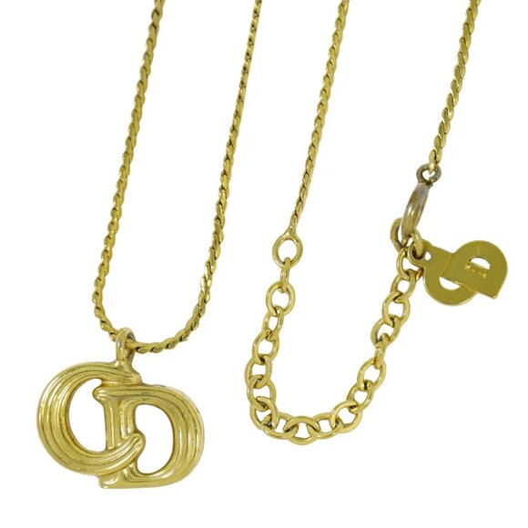 Christian Dior CD Logo Gold Plated Necklace - Picture 1 of 9